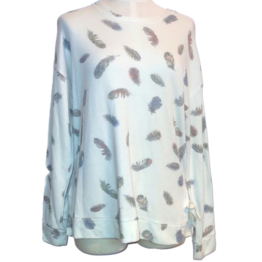 Como Vintage Feather Top Long Sleeve Petite Large Tie Sides